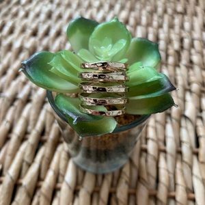 Hammered Gold Layered Twist Ring NWOT